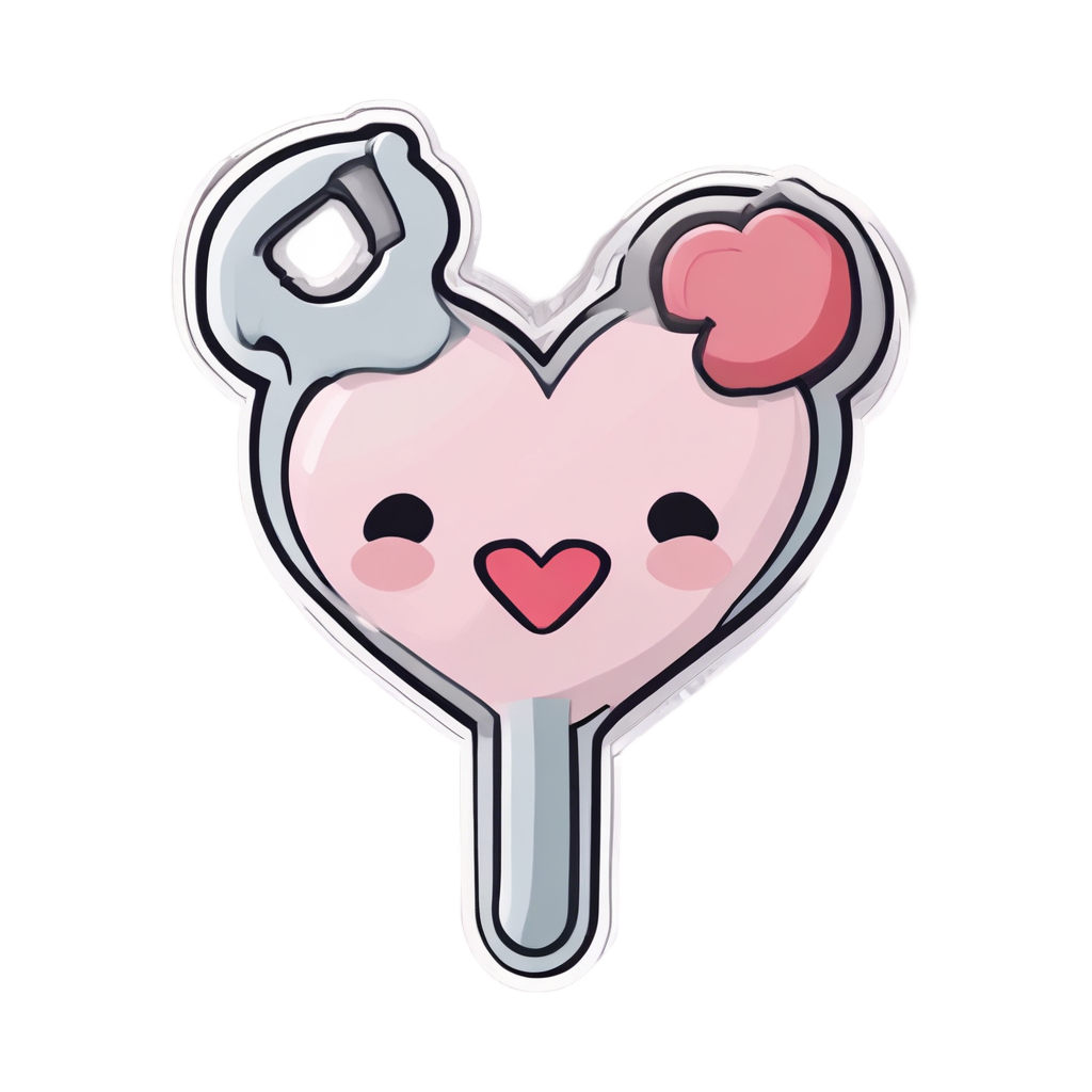 Blushing Wrench with Heart — garage stickers