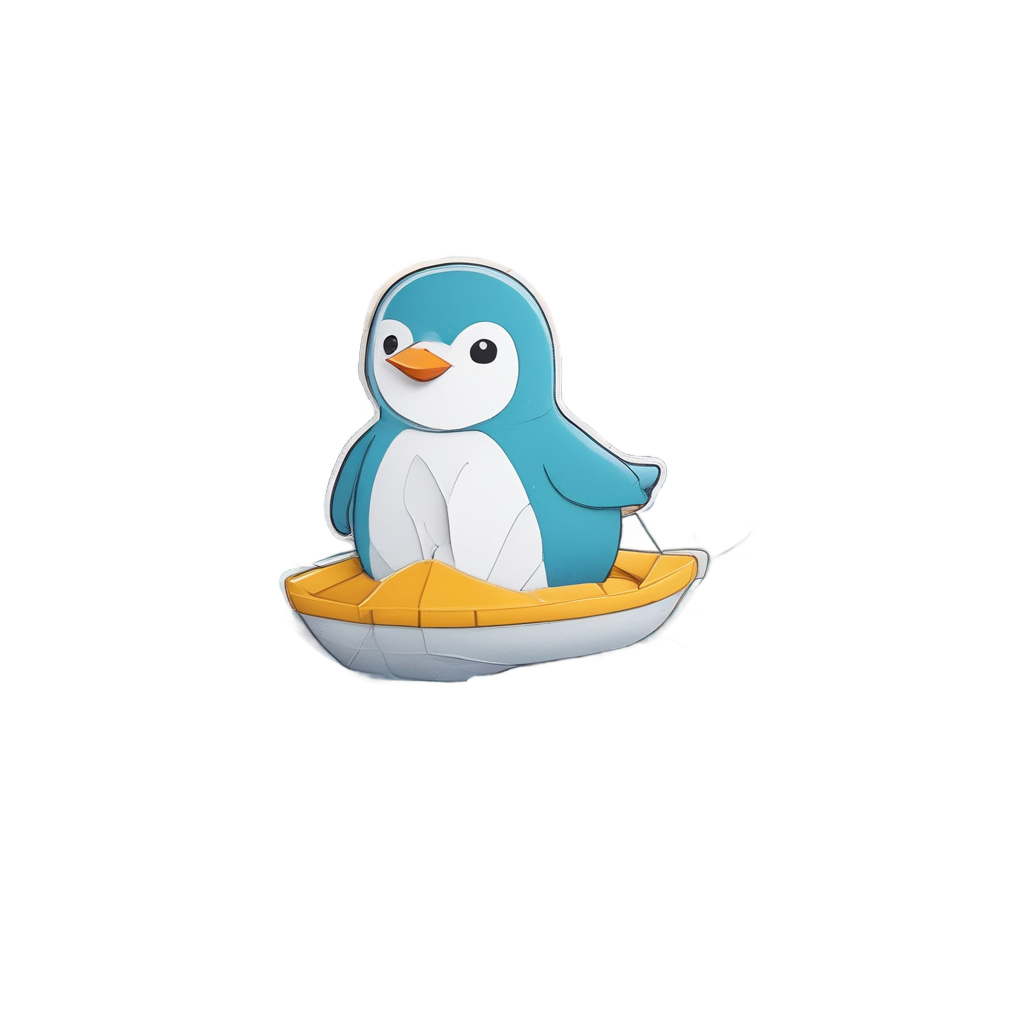 Boat Route Penguin — open road stickers