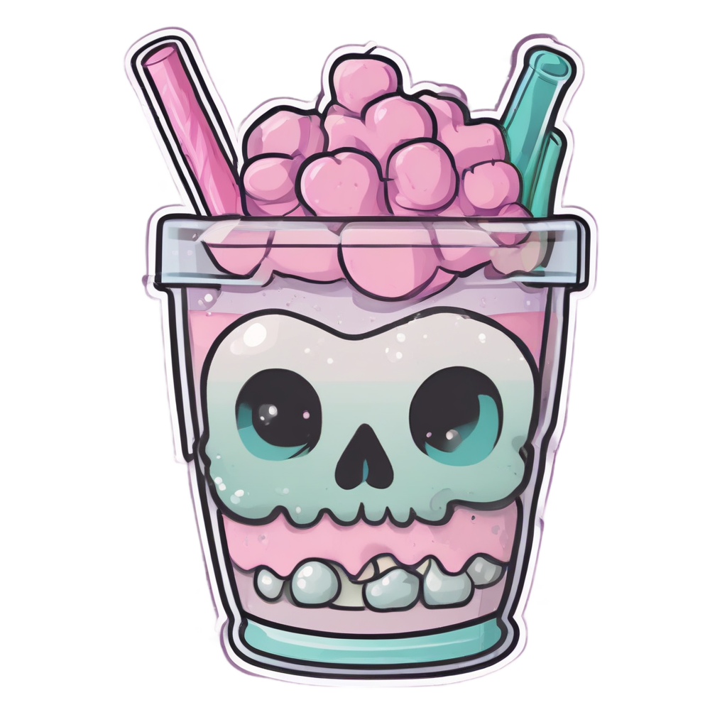Boba Bone Sipper — skull & crossbones stickers