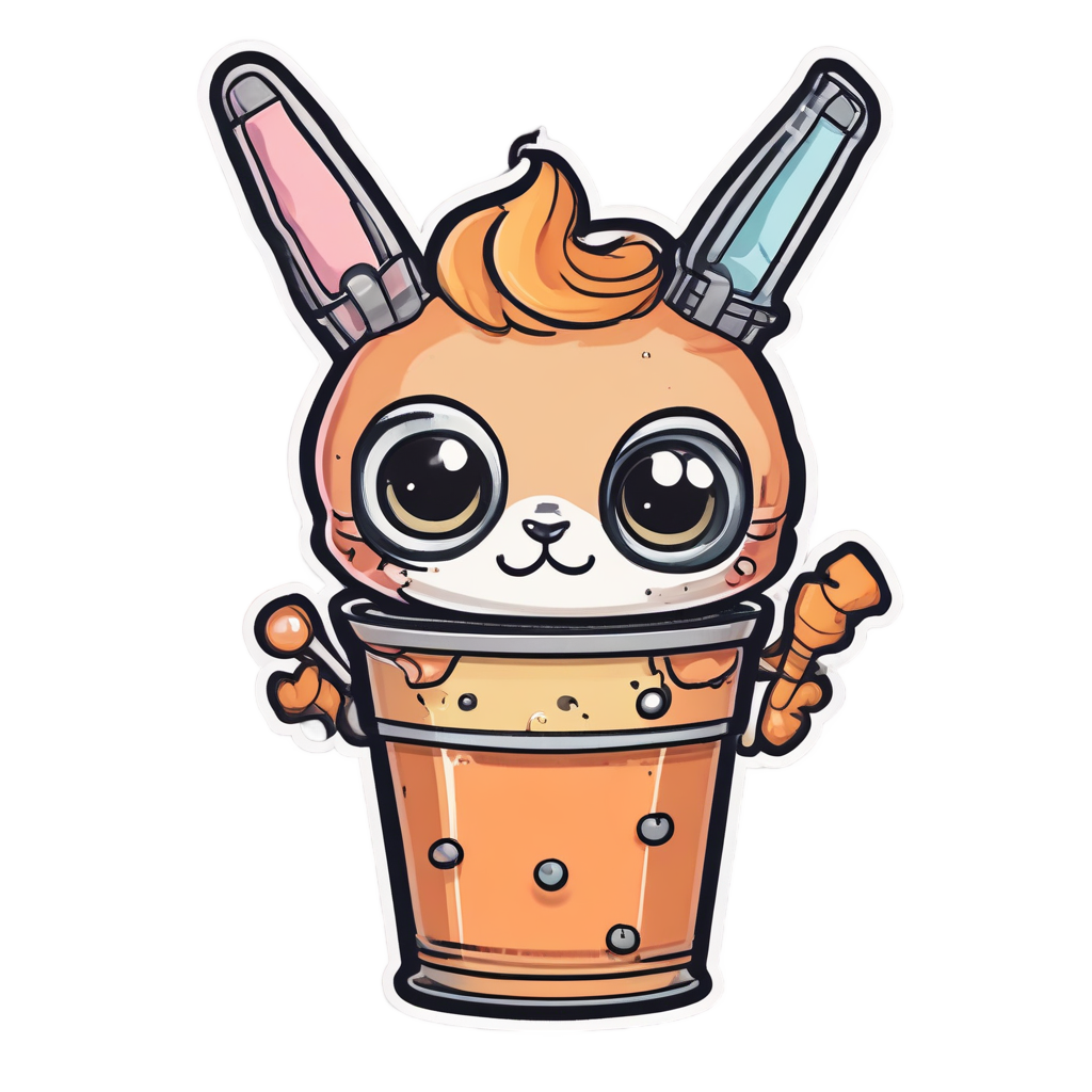 Boba Dagger Drink — blackwork flash stickers