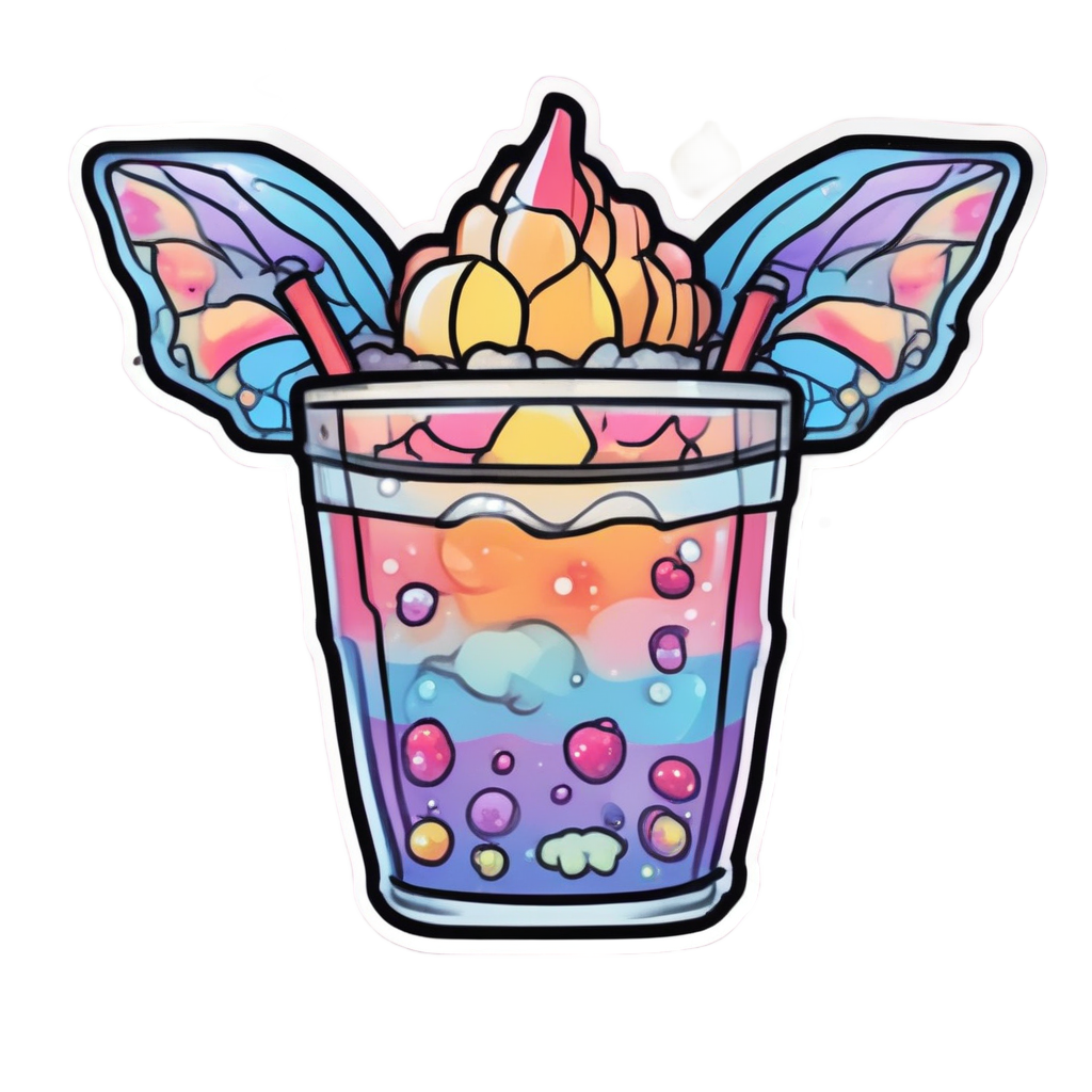 Boba Hazard Fairy Sticker — warning signage stickers