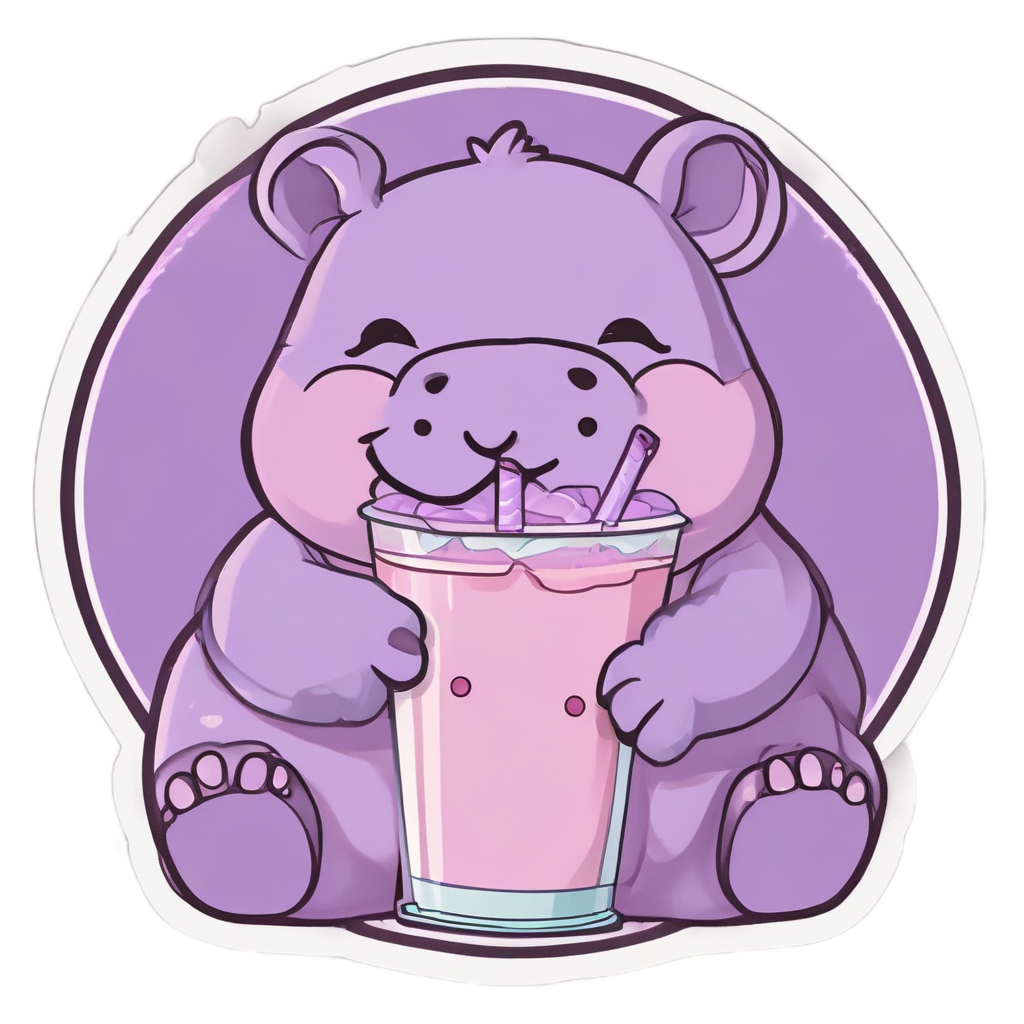 Boba Hippo Delight — safari nursery stickers
