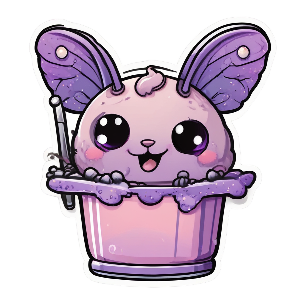 Boba Sipping Moth — blackwork flash stickers