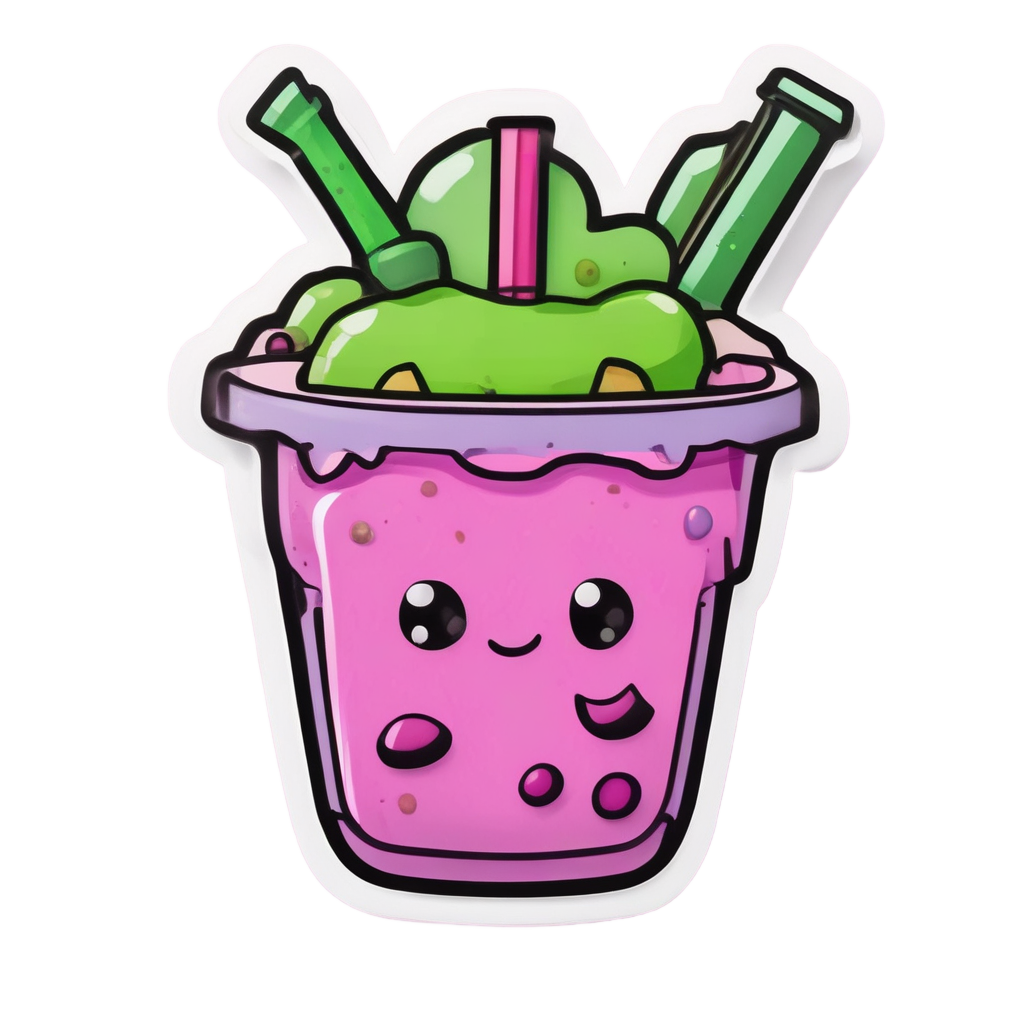 Boba Tea Mochi — pastel blobs stickers