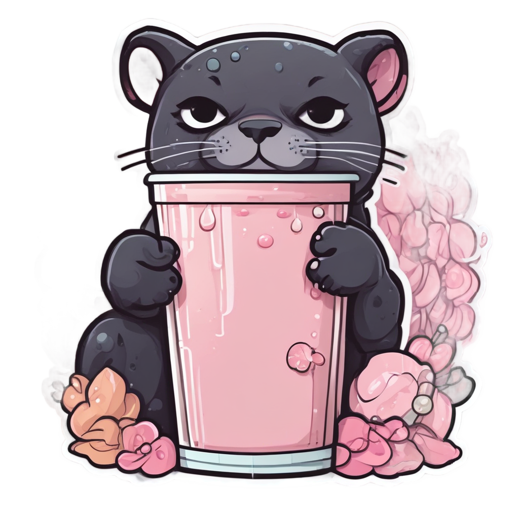 Boba Tea Panther — american traditional stickers