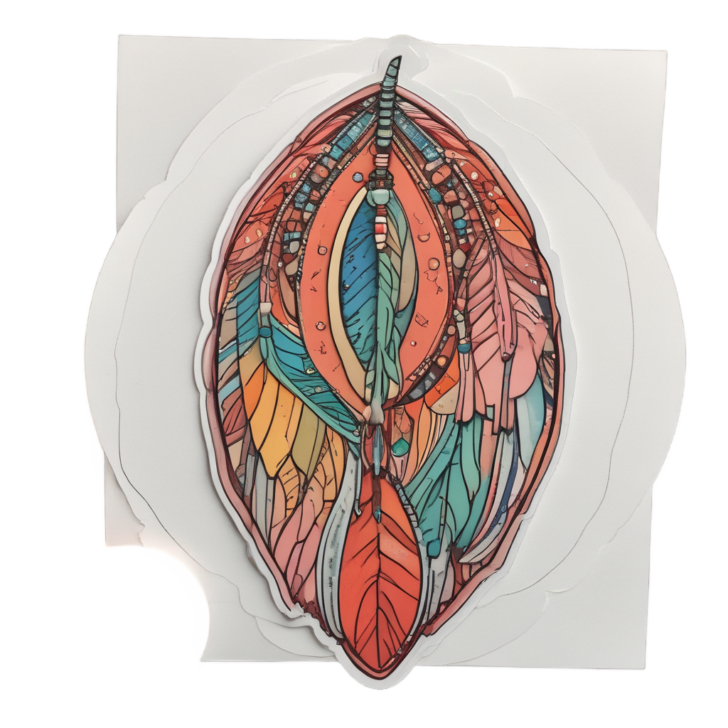 Bohemian Rainbow Feather Earring — boho nursery stickers