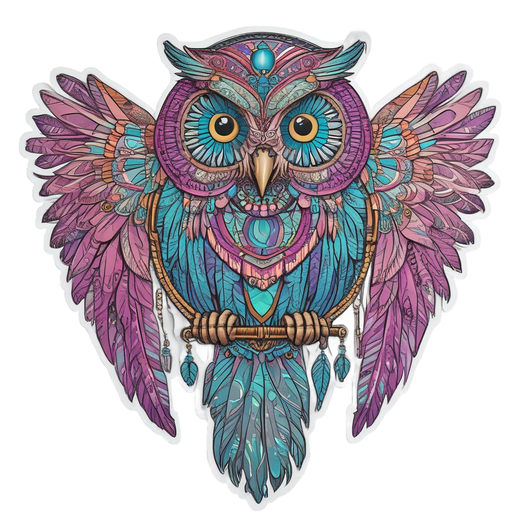 Boho Dreamcatcher Owl — boho nursery stickers