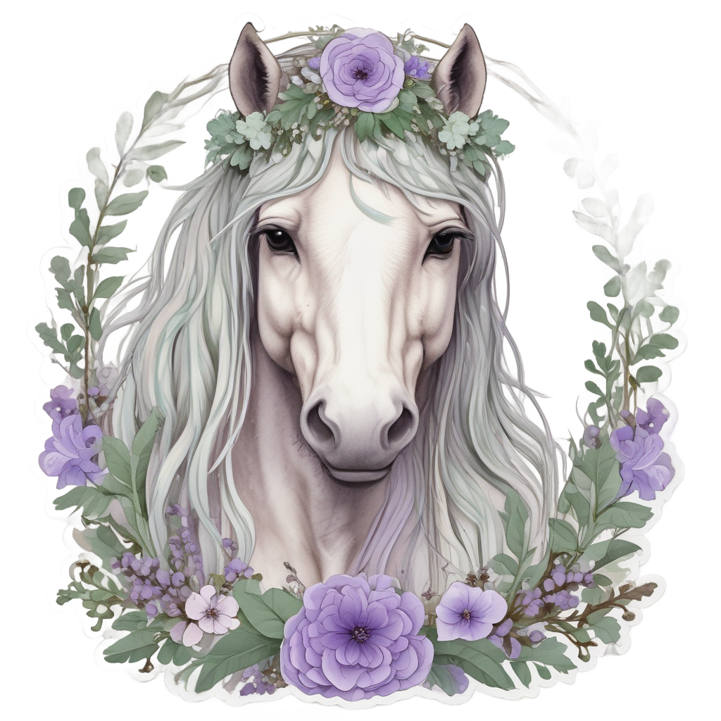 Boho Floral Pony — farm nursery stickers