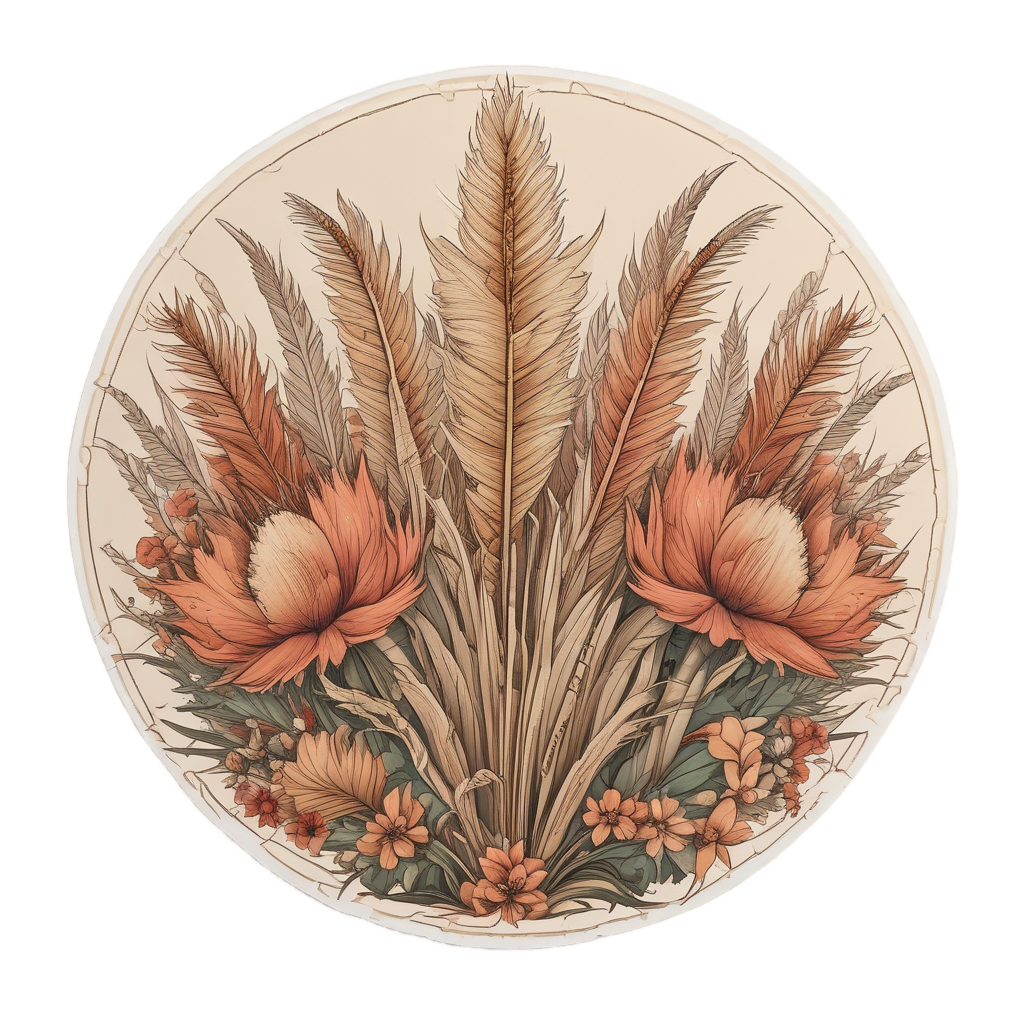Boho Pampas Crown — boho nursery stickers