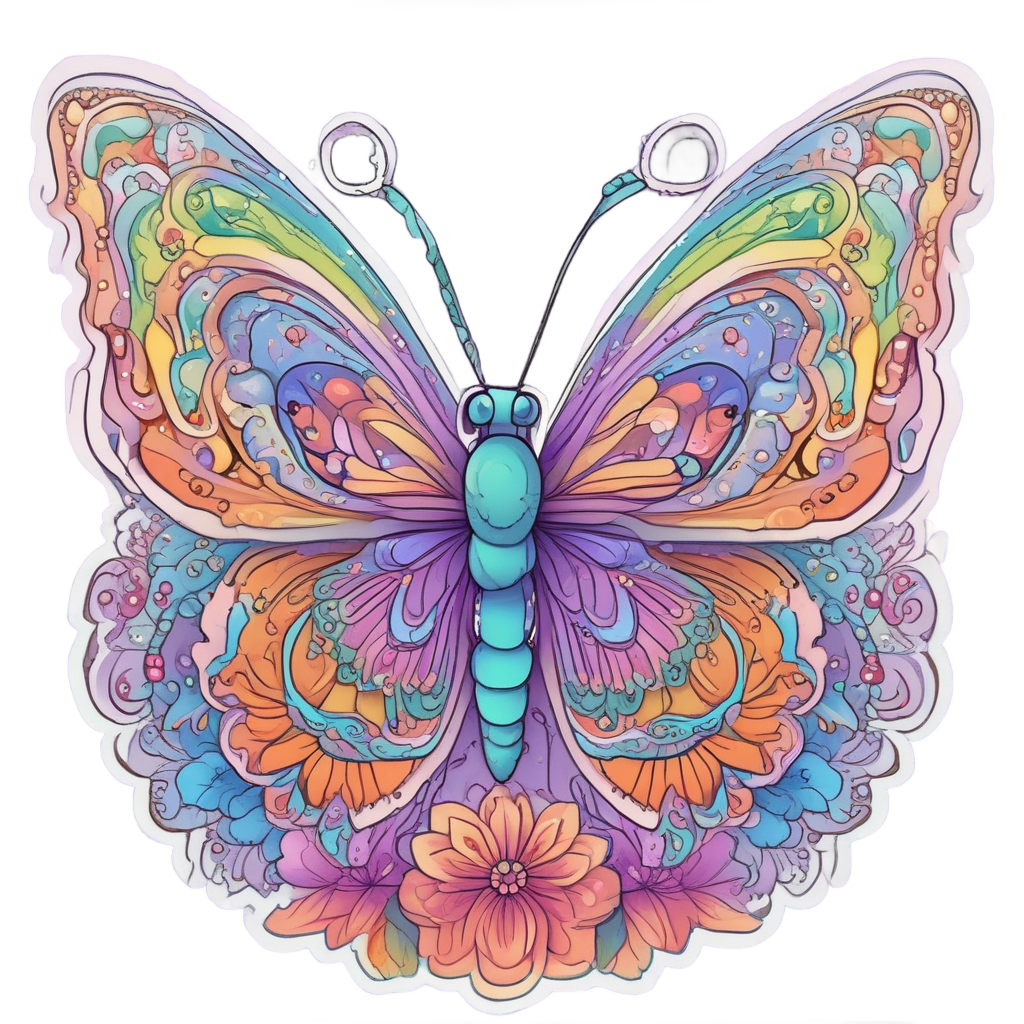 Boho Rainbow Butterfly — boho nursery stickers