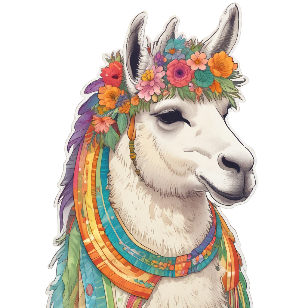 Boho Rainbow Llama — boho nursery stickers