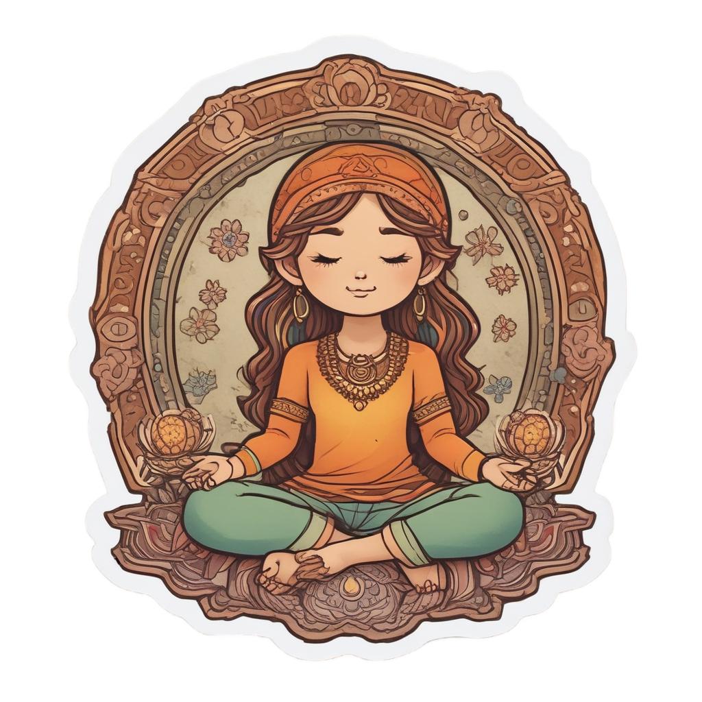 Boho Rainbow Mandala Meditator — boho nursery stickers