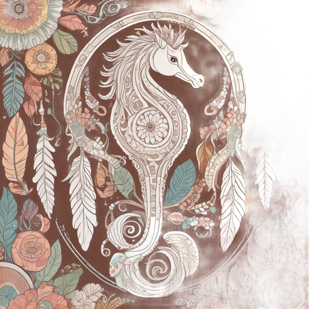 Boho Rainbow Seahorse — boho nursery stickers