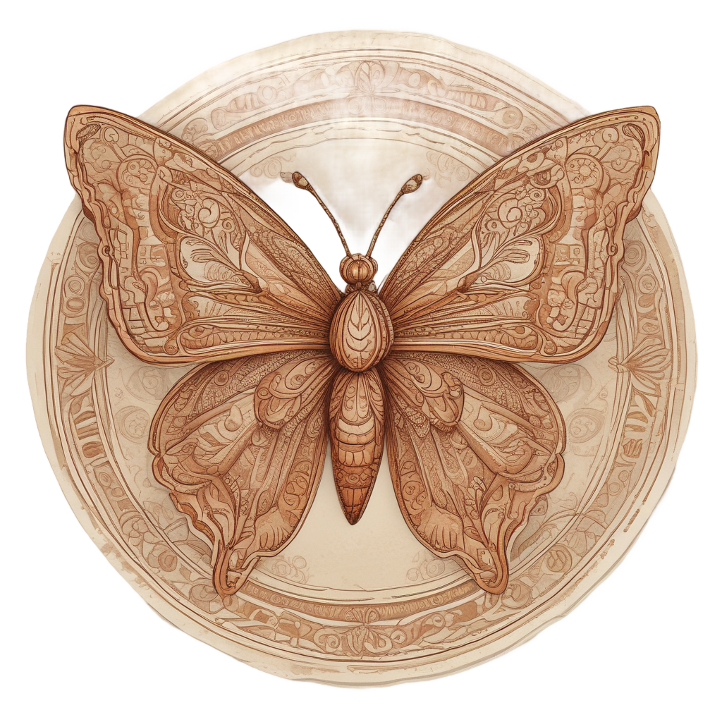 Boho Tribal Butterfly — fine-line flash stickers