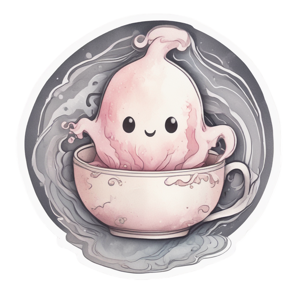 Boiling Teacup Specter — creepy-cute stickers