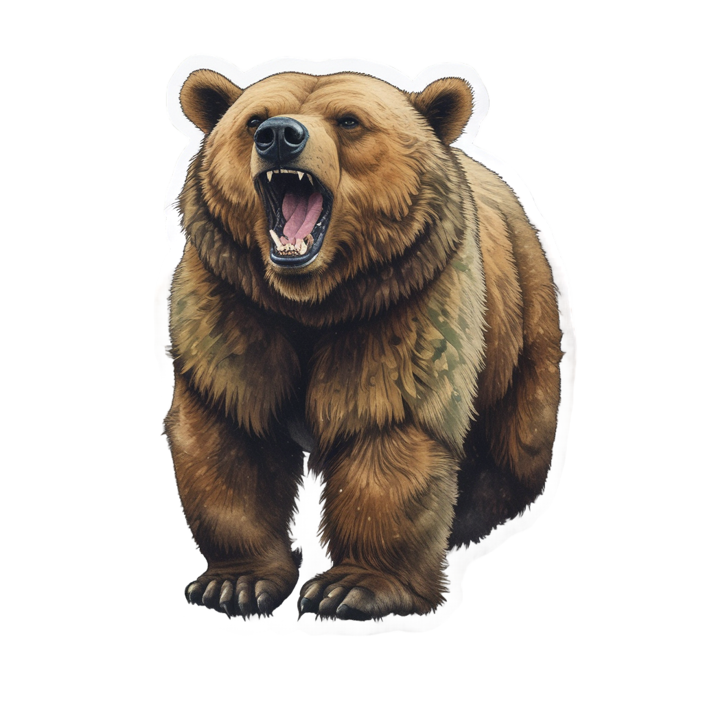 Bold Bear Camo Badge — camo stickers