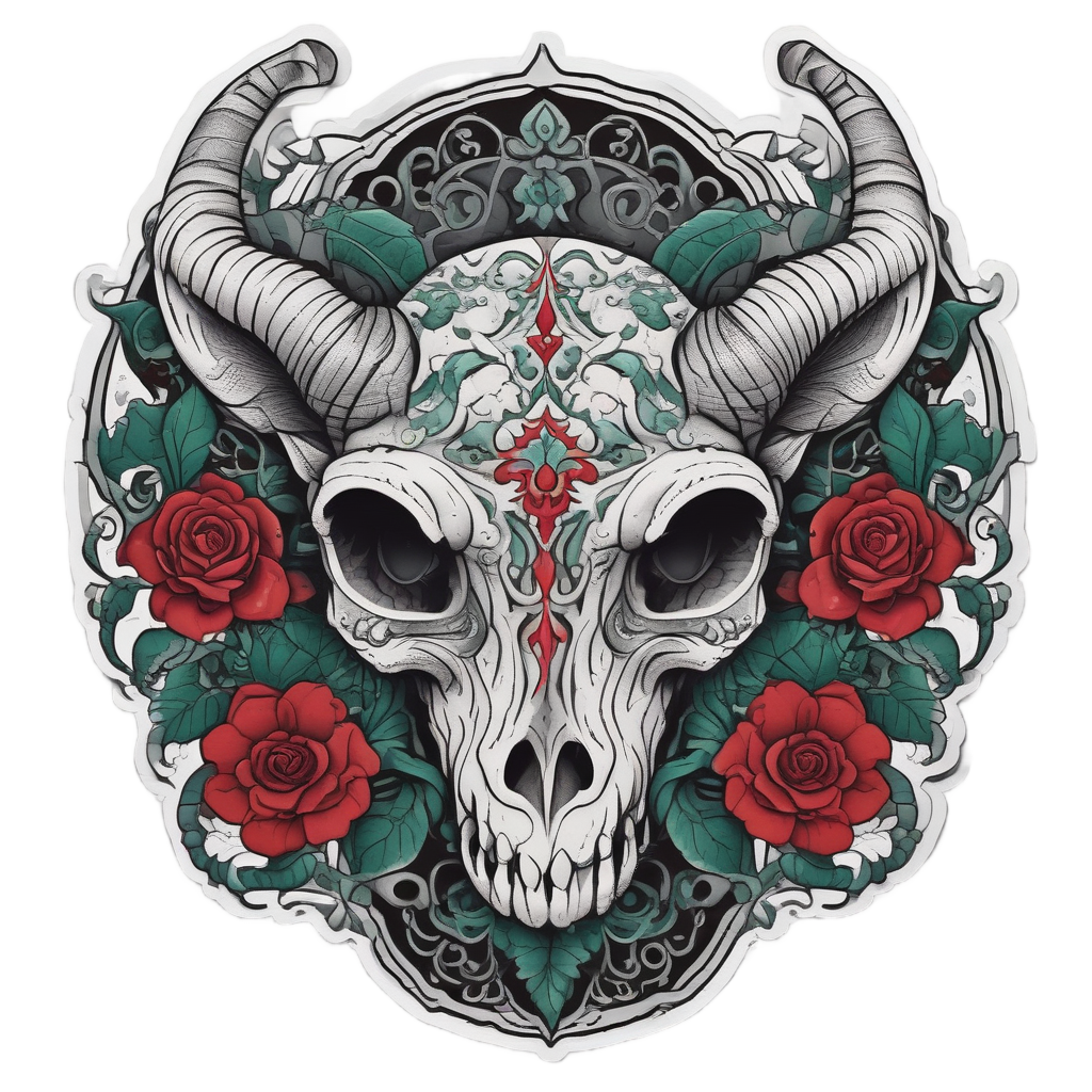 Bold Lamb Skull — farm nursery stickers