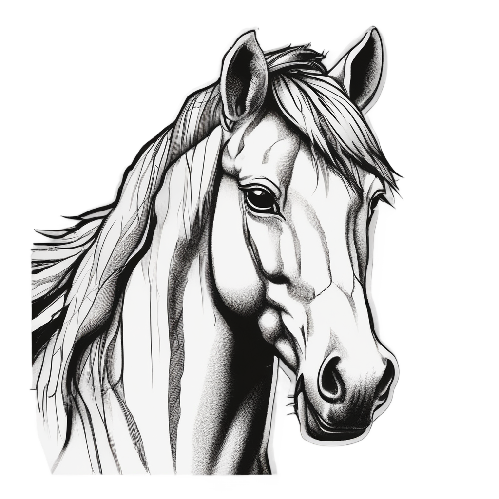 Bold Linework Pony Portrait — farm nursery stickers