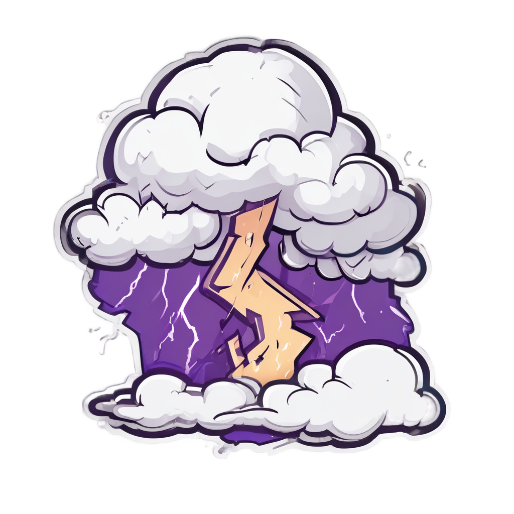 Bolt and Lightning Cloud — high voltage stickers