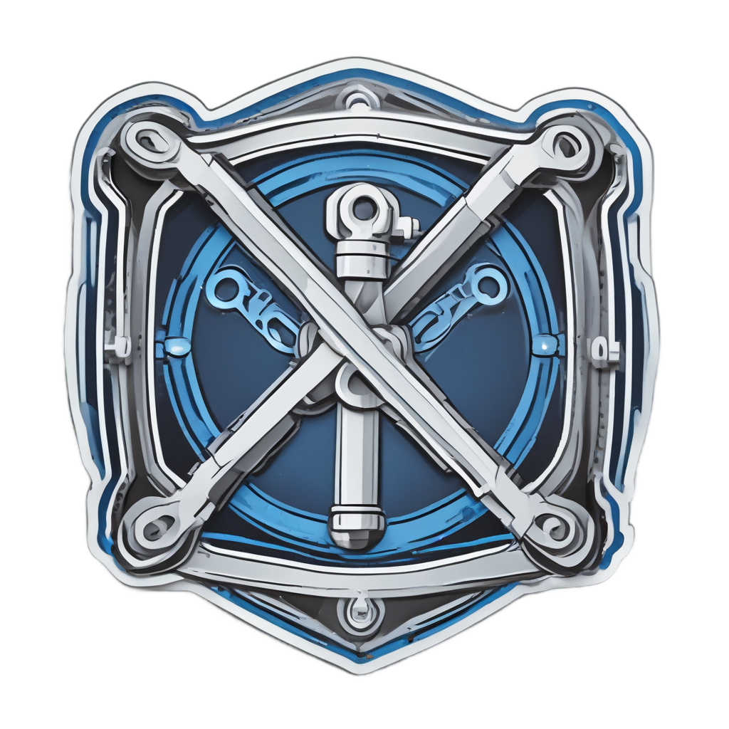 Bolt and Wire Crest — garage stickers