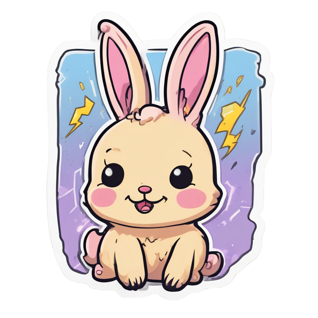Bolt Bunny Nuzzle — high voltage stickers