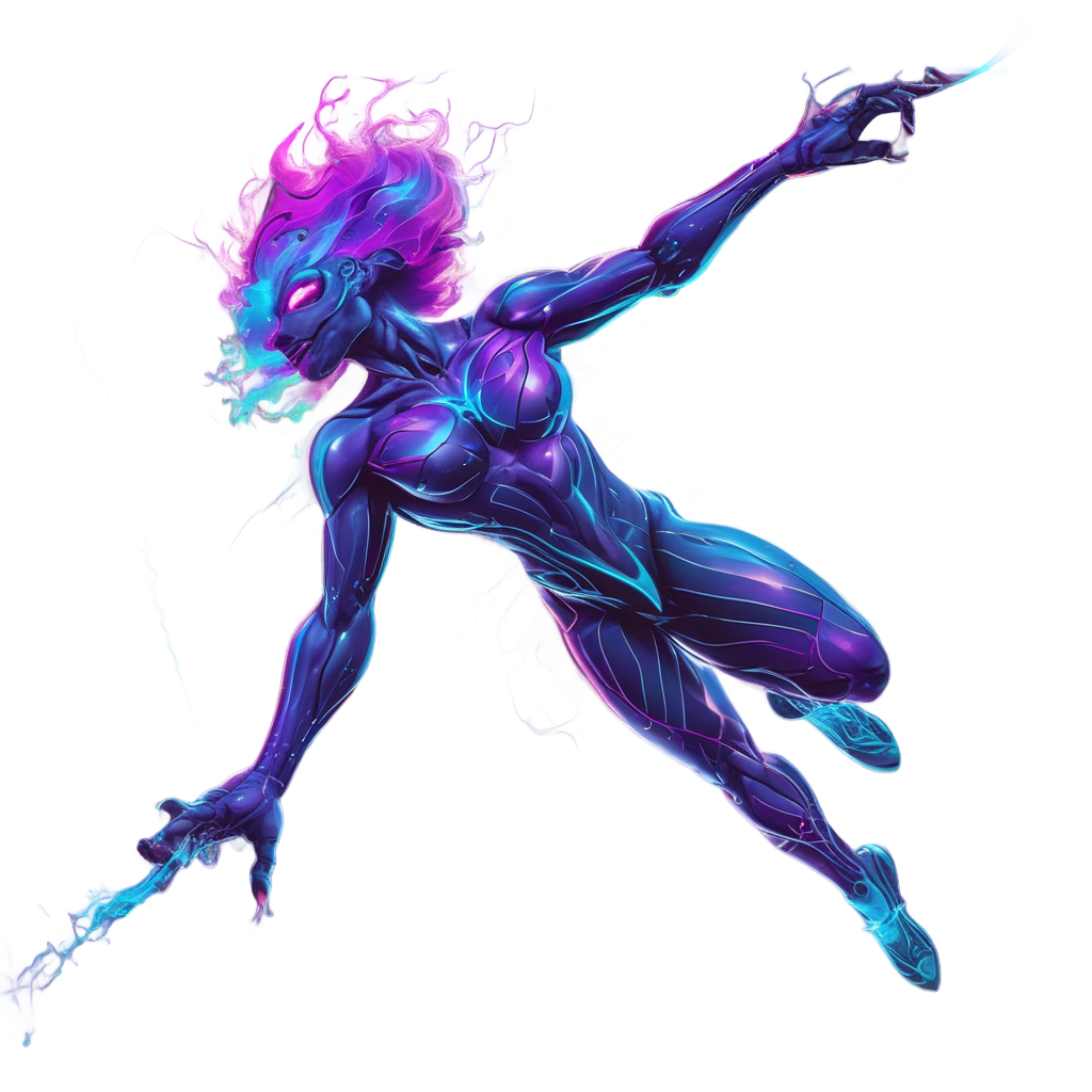 Bolt Dancer Neon Haze — abstract & patterns stickers