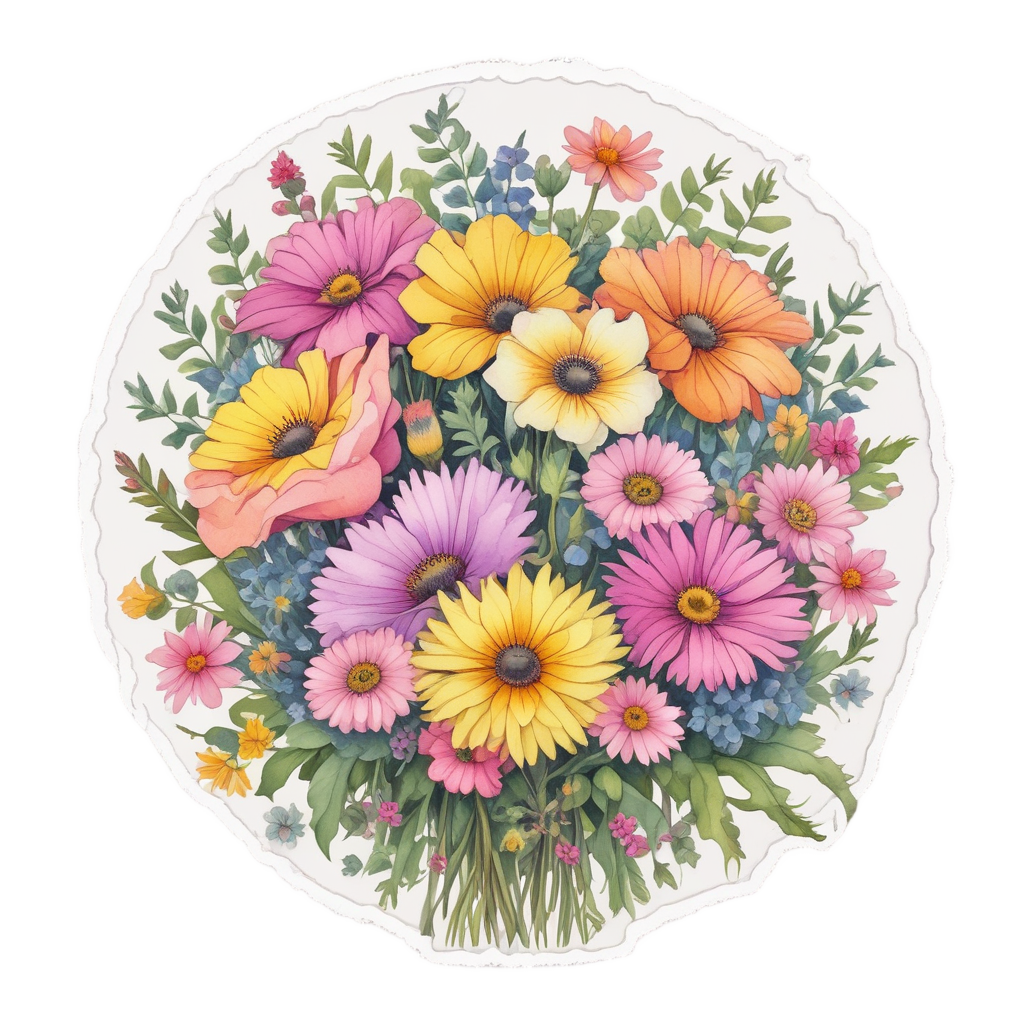 Bolt Holding Flowers — high voltage stickers