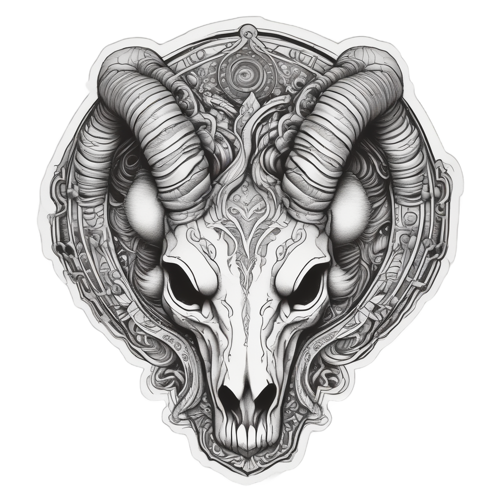 Bolt Horned Skull — high voltage stickers
