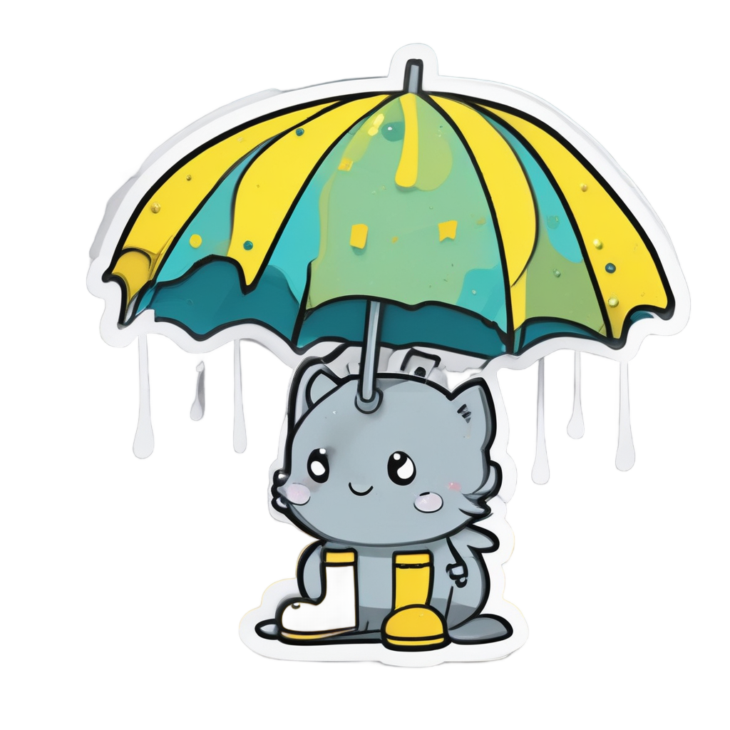Bolt with Umbrella — kawaii stickers