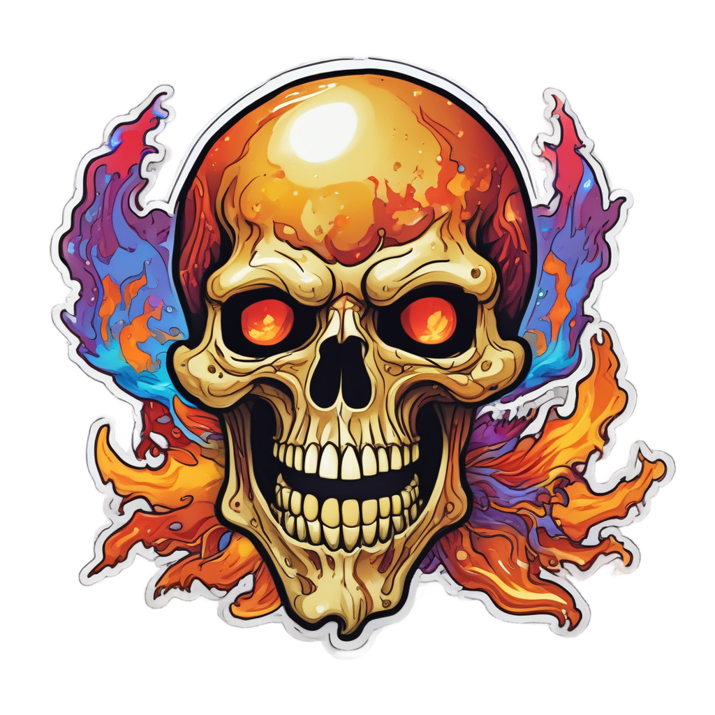 Bone Flame Inferno — skull & crossbones stickers