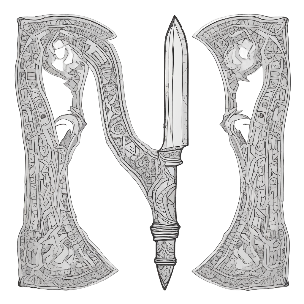 Bone Handle Dagger — blackwork flash stickers