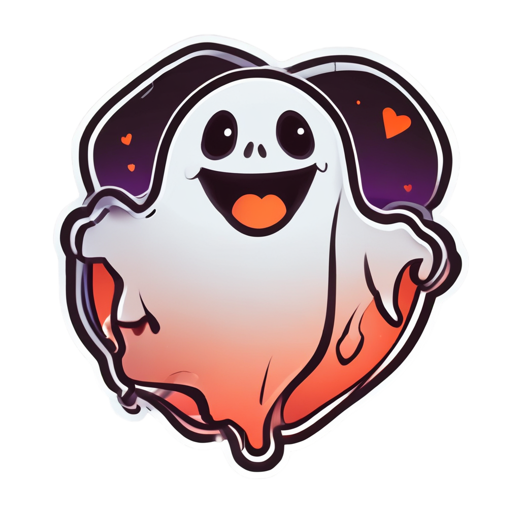 Boo Neon Heart — creepy-cute stickers
