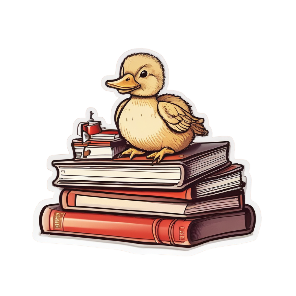 Book Reading Duckling — farm nursery stickers