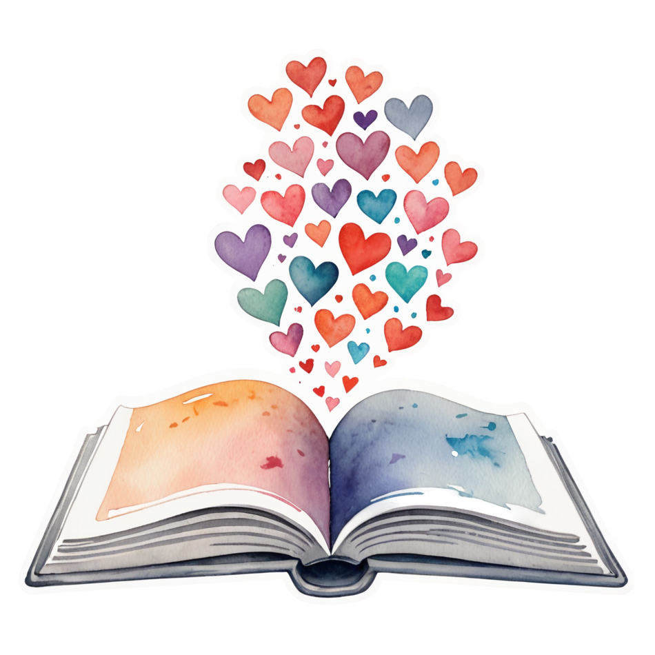 Book Love (watercolor) — bookish stickers