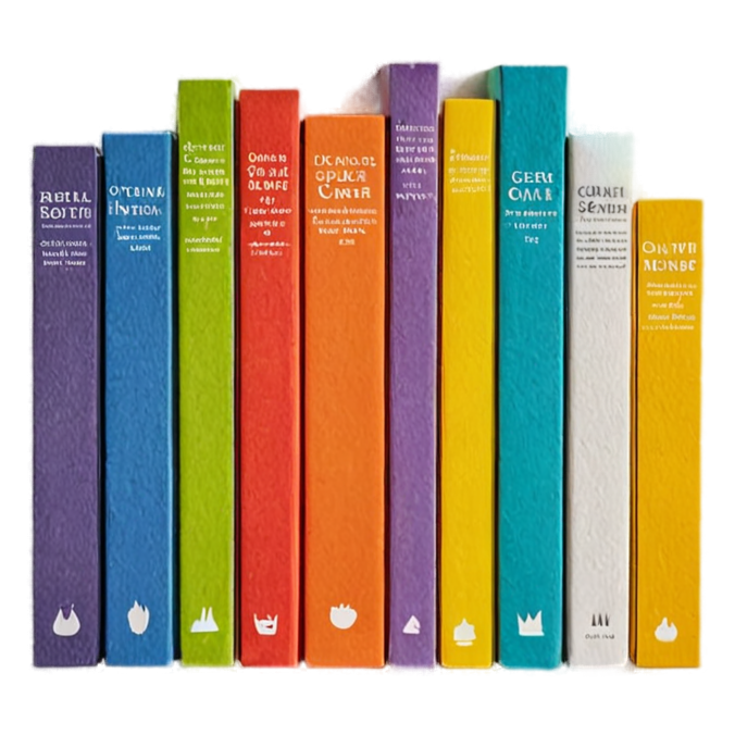 Rainbow Shelf (papercut) — bookish stickers