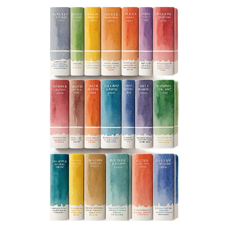 Rainbow Shelf (watercolor) — bookish stickers