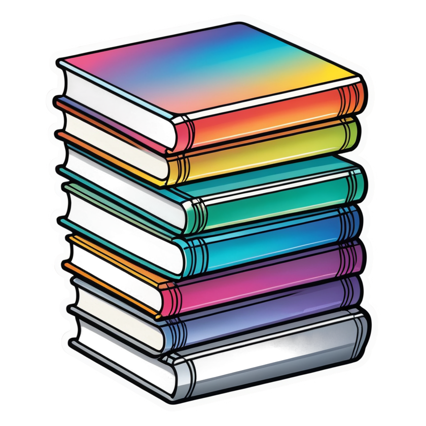 Book Stack (holographic) — bookish stickers