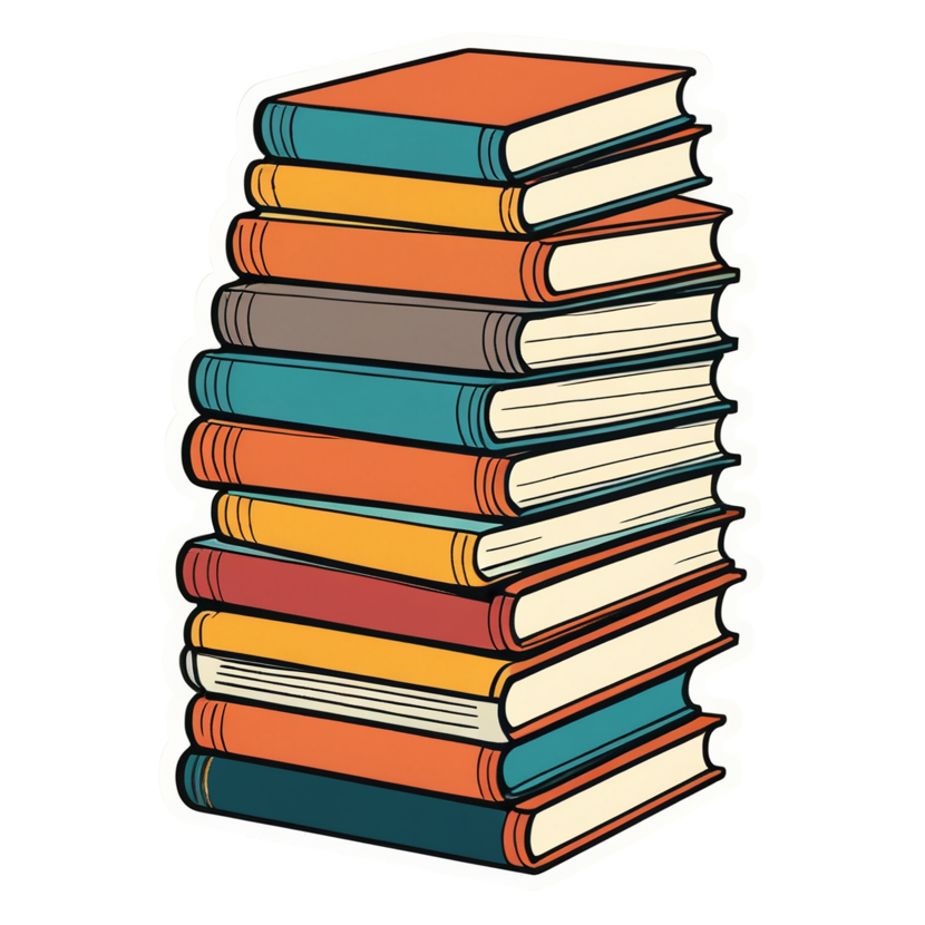 Book Stack (retro) — bookish stickers