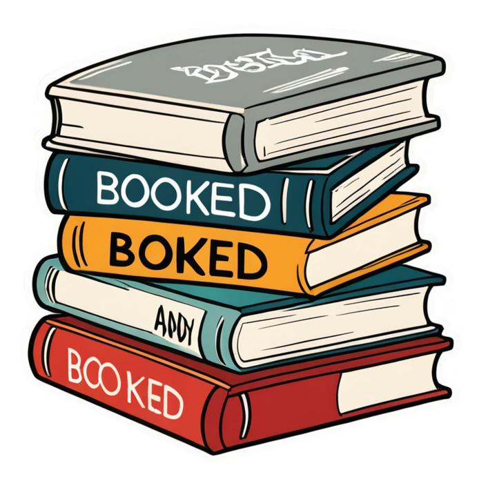 Booked & Busy (papercut) — bookish stickers
