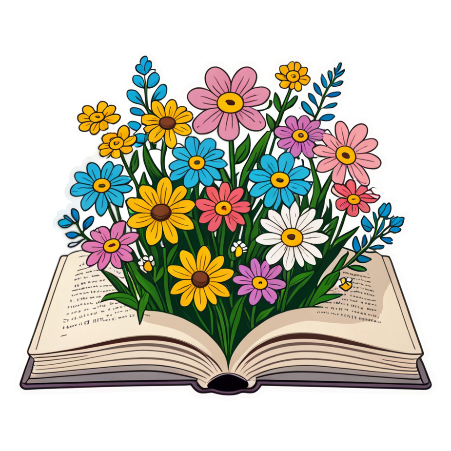 Floral Book (kawaii) — kawaii stickers