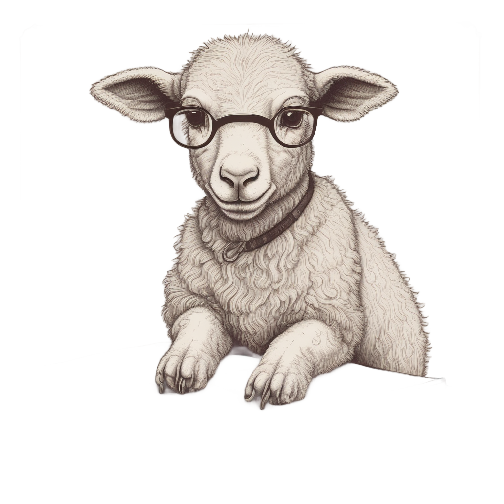 Bookish Lamb Scholar — farm nursery stickers