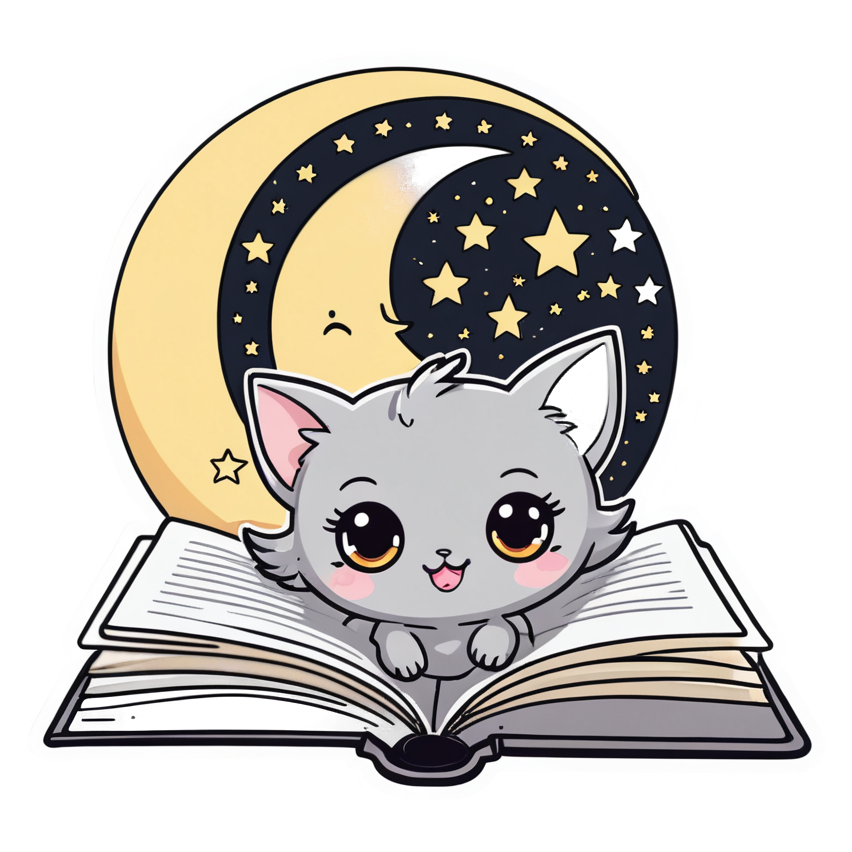 Night Reading (kawaii) — kawaii stickers