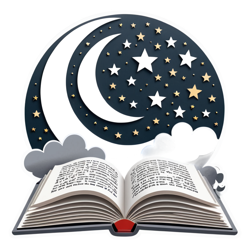 Night Reading (papercut) — bookish stickers