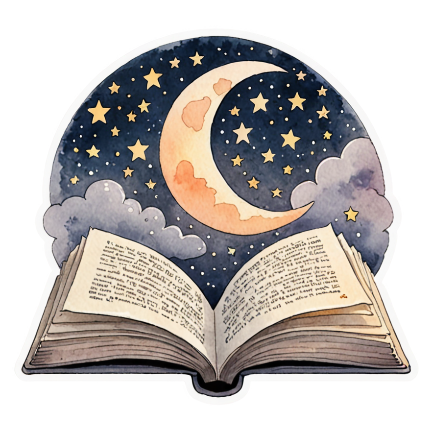 Night Reading (watercolor) — bookish stickers