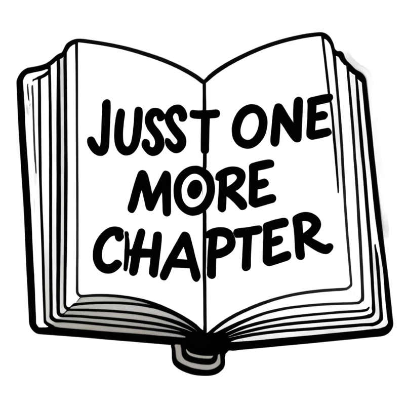 One More Chapter (lineart) — bookish stickers