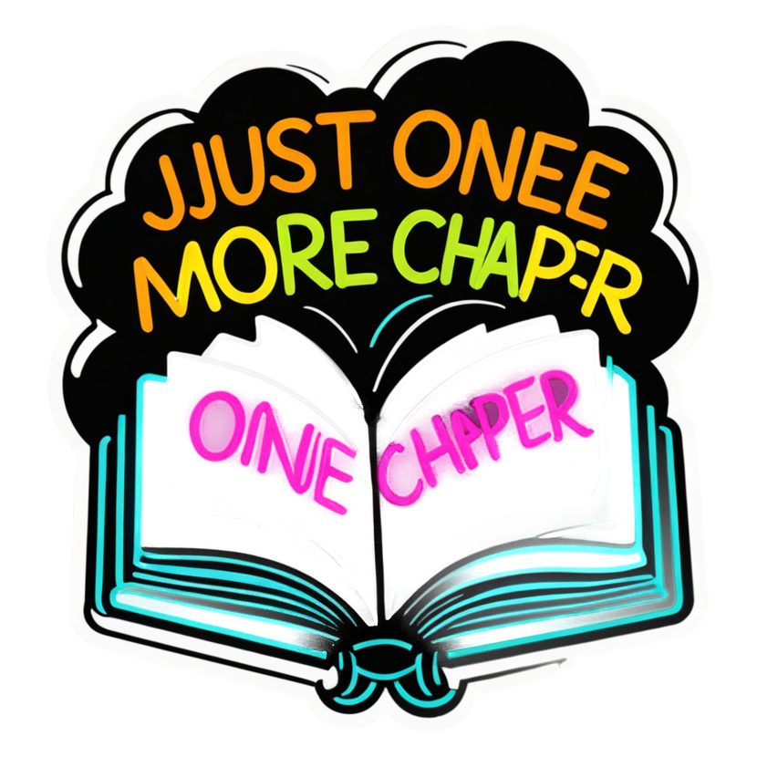 One More Chapter (neon) — bookish stickers