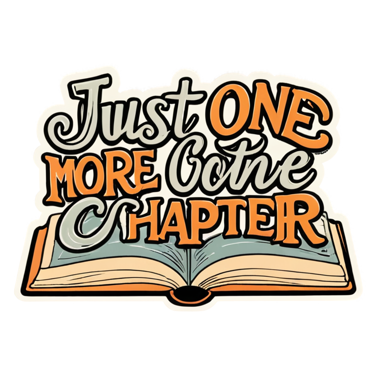 One More Chapter (retro) — bookish stickers