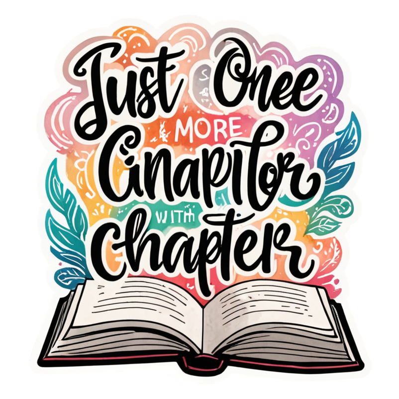 One More Chapter (watercolor) — bookish stickers