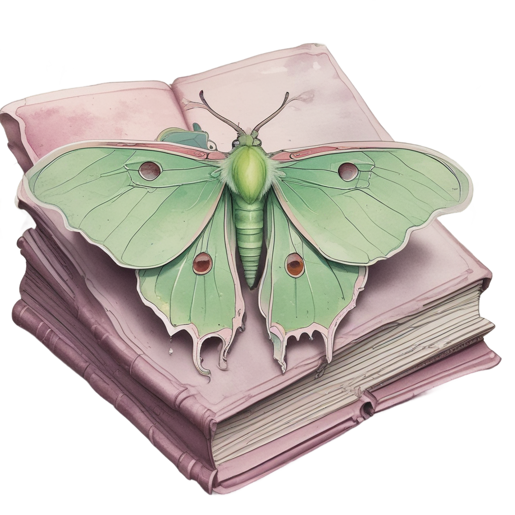 Bookmark Napping Luna — moths & ravens stickers