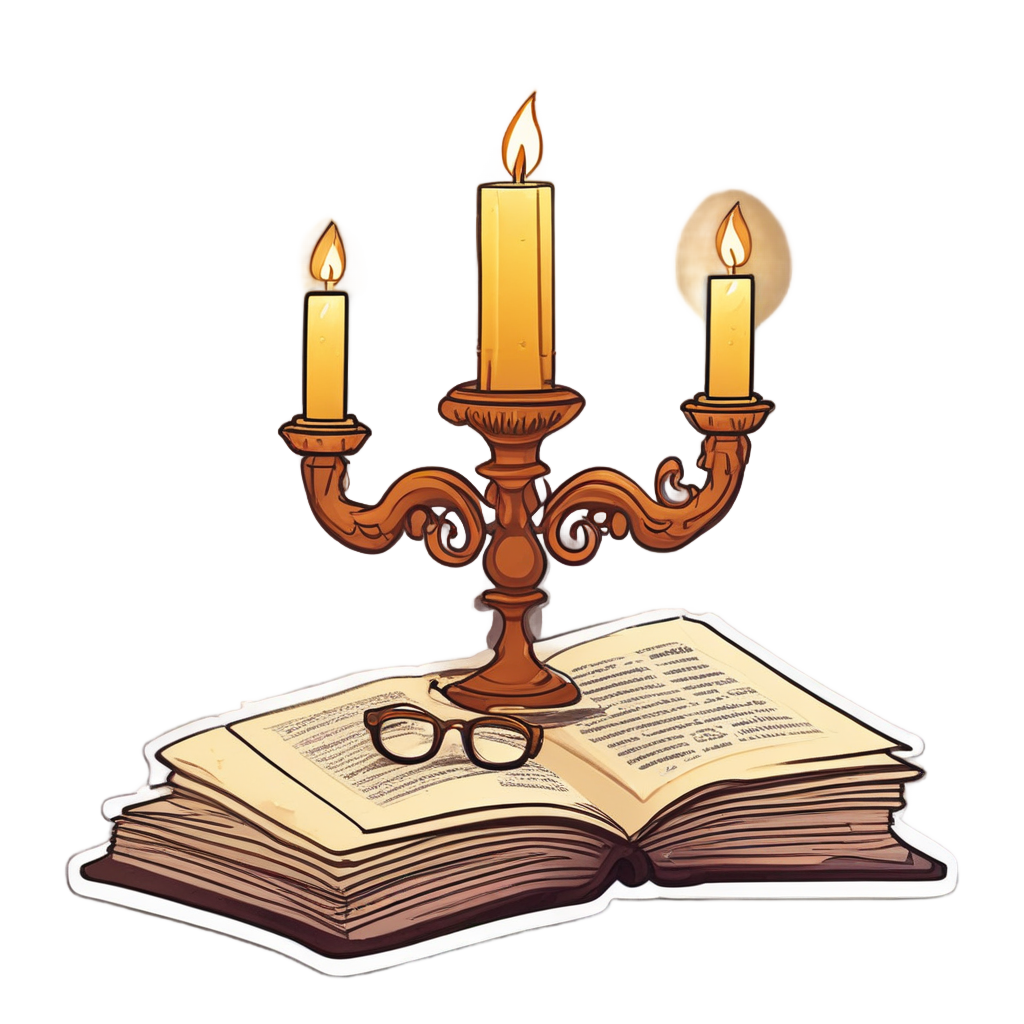 Bookworm Candelabra — victorian gothic stickers